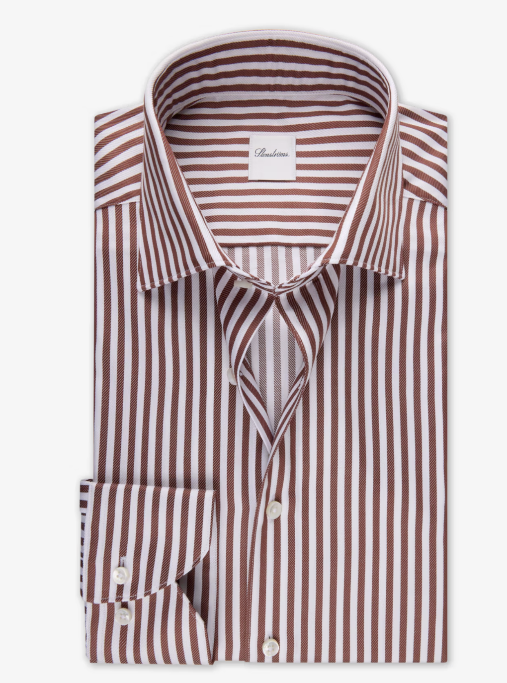 Dark orange Striped Twill Shirt