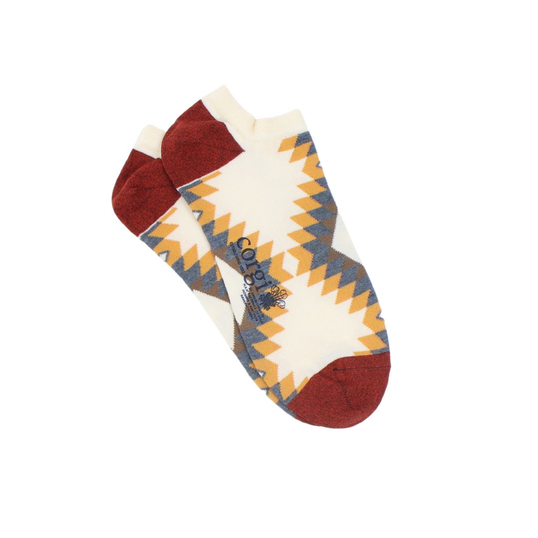 men's cream cotton trainer socks