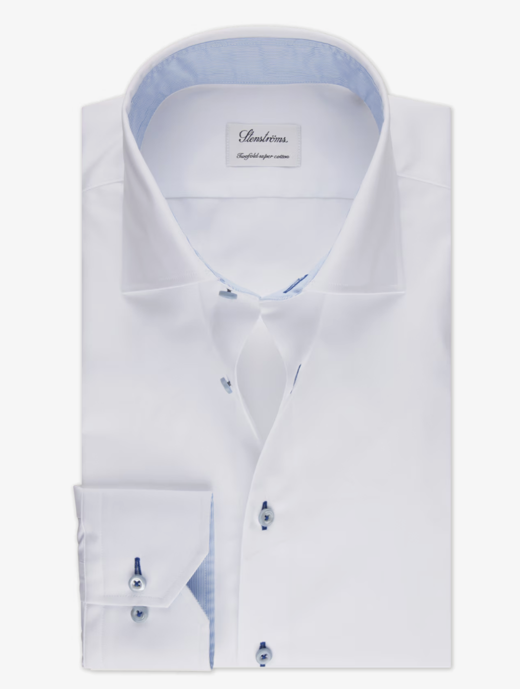 White Contrast Twill Shirt