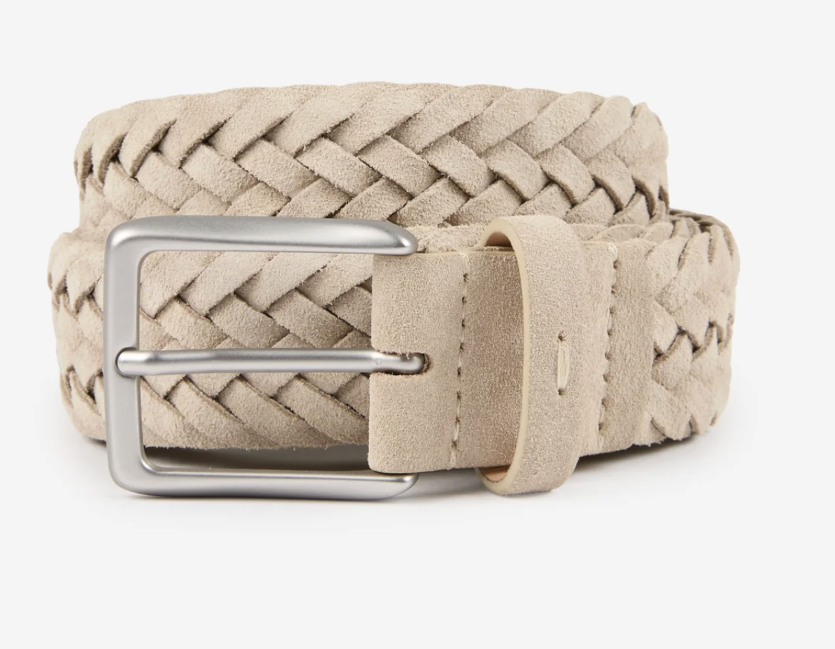 Braided suede leather belt