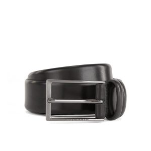 Boss black leather belt