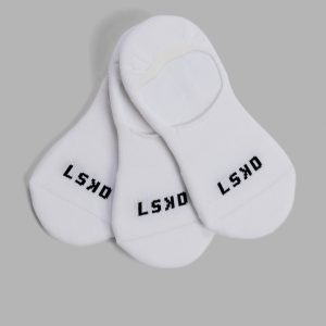 white/l/no show socks